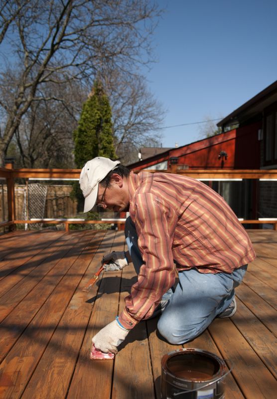 Deck Rail Staining