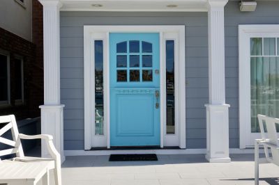 Colorful Front Door and Trim